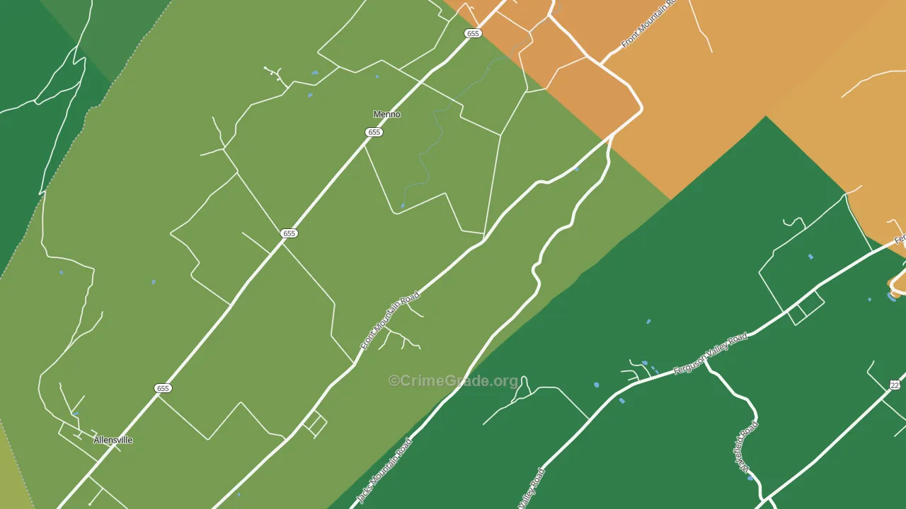 Menno, PA Map of Burglary Rates