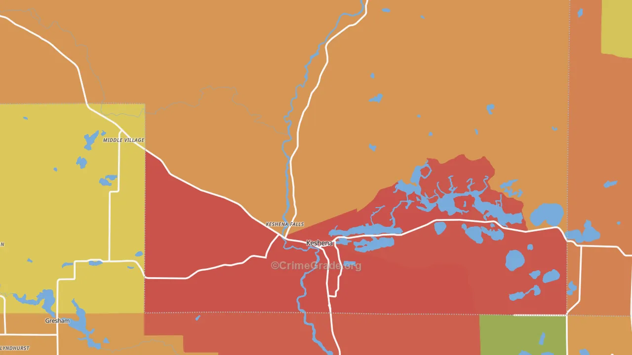 Menominee County, WI Map of Burglary Rates