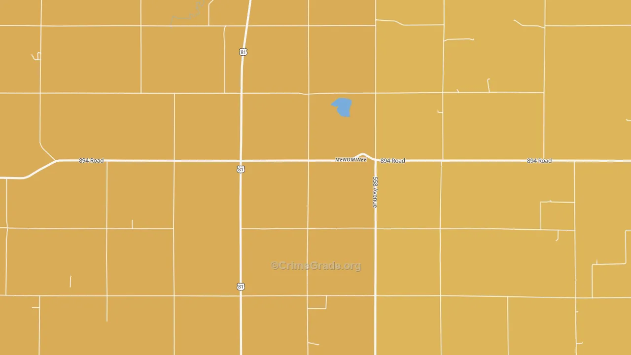 Menominee, NE Map of Burglary Rates