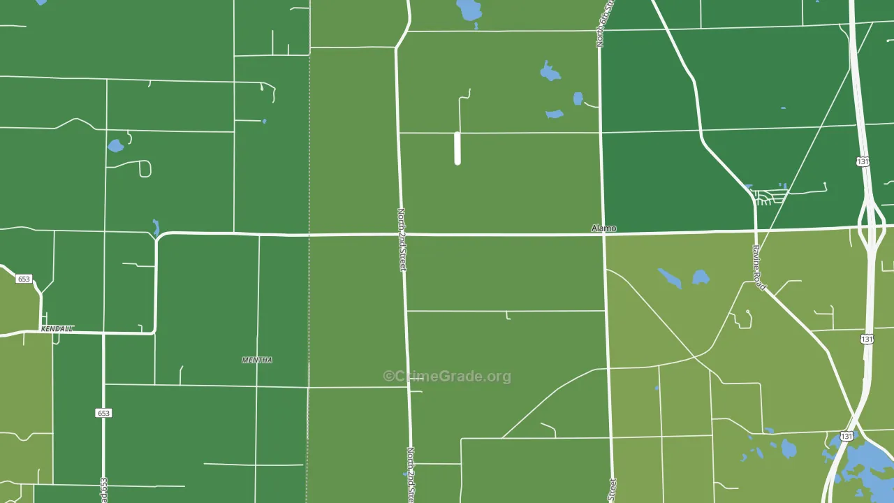 Mentha, MI Map of Burglary Rates