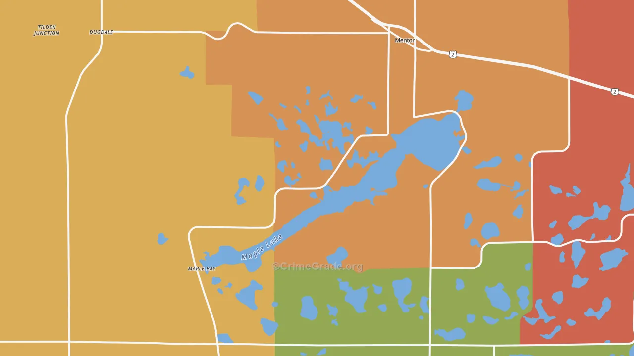 Mentor, MN Map of Burglary Rates