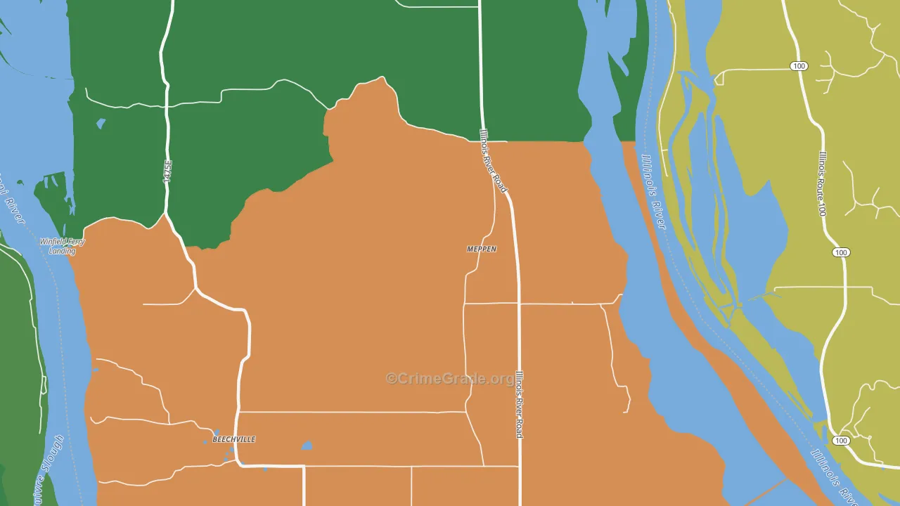 Meppen, IL Map of Burglary Rates