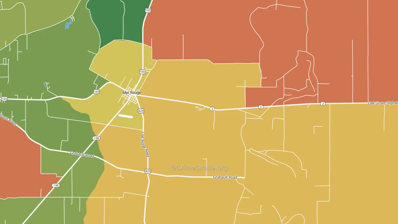 Mer Rouge, LA Map of Burglary Rates