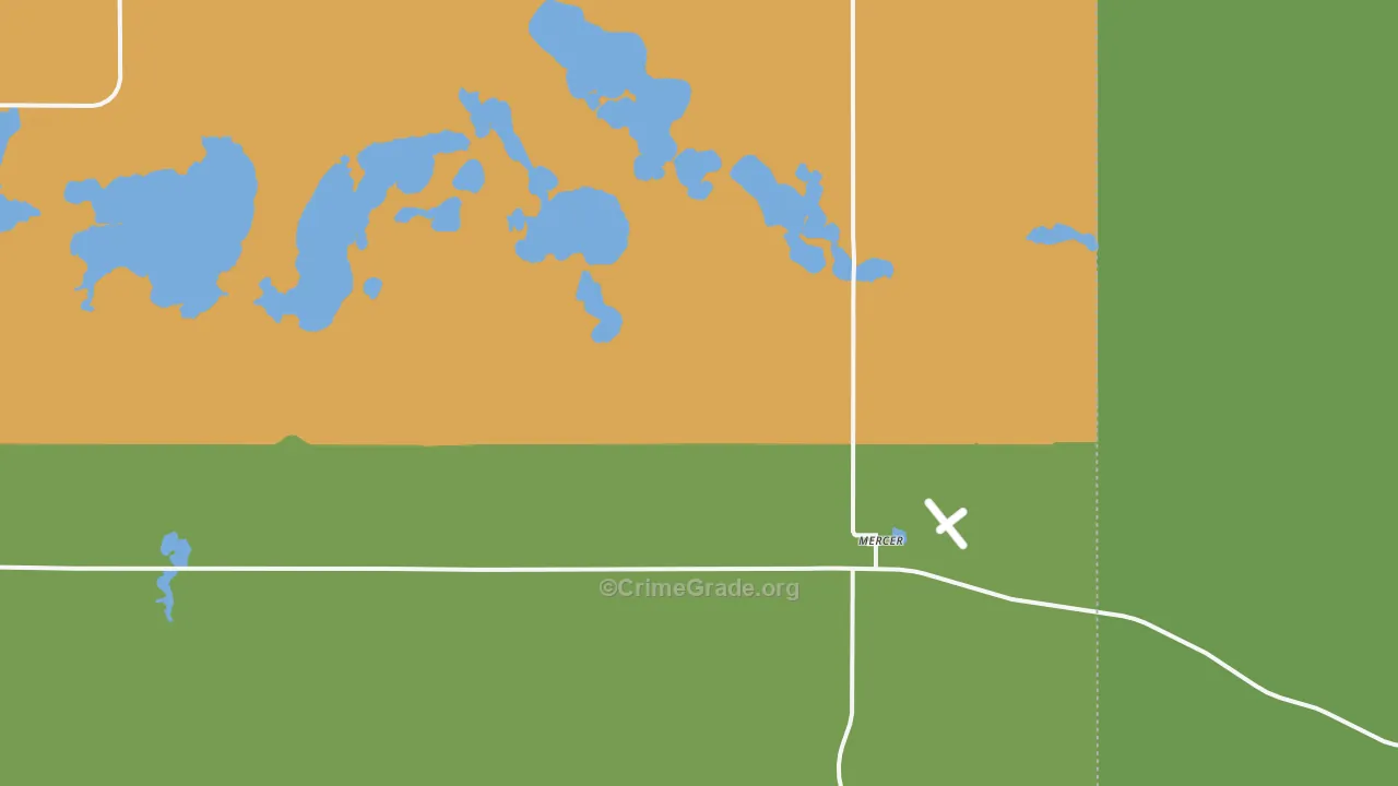 Mercer, ND Map of Burglary Rates