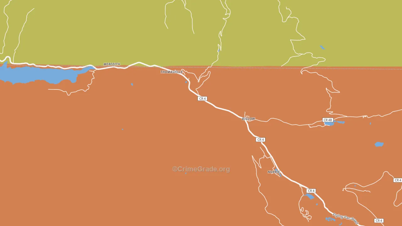 Meredith, CO Map of Burglary Rates