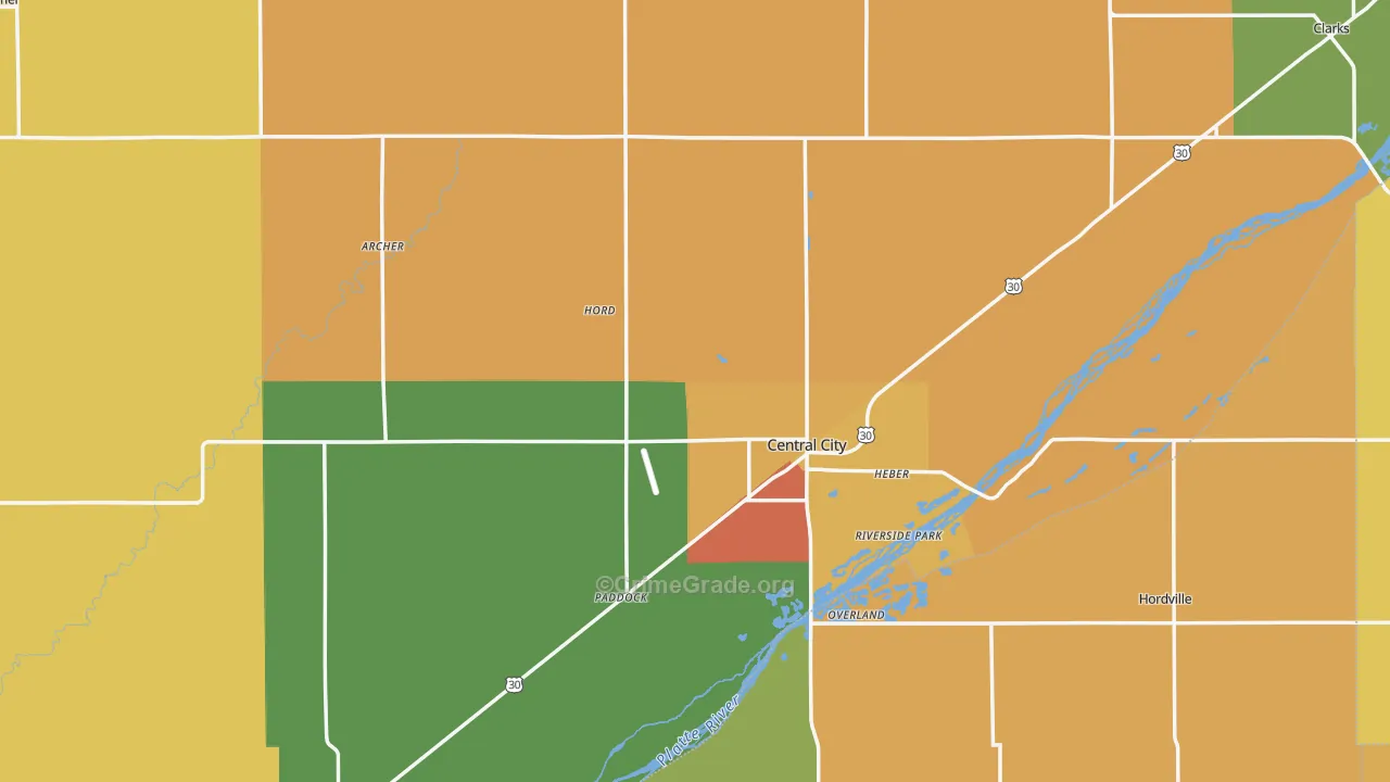 Merrick County, NE Map of Burglary Rates