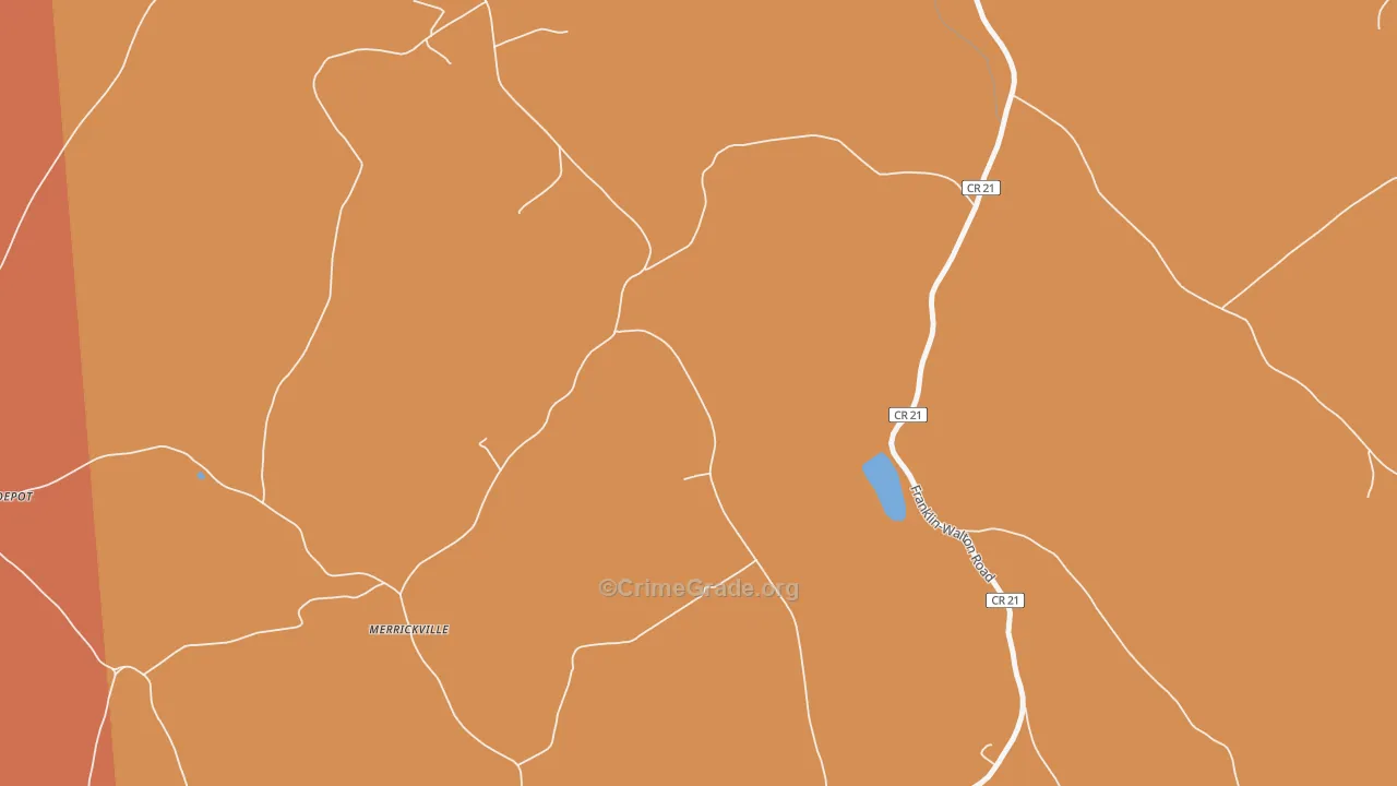 Merrickville, NY Map of Burglary Rates