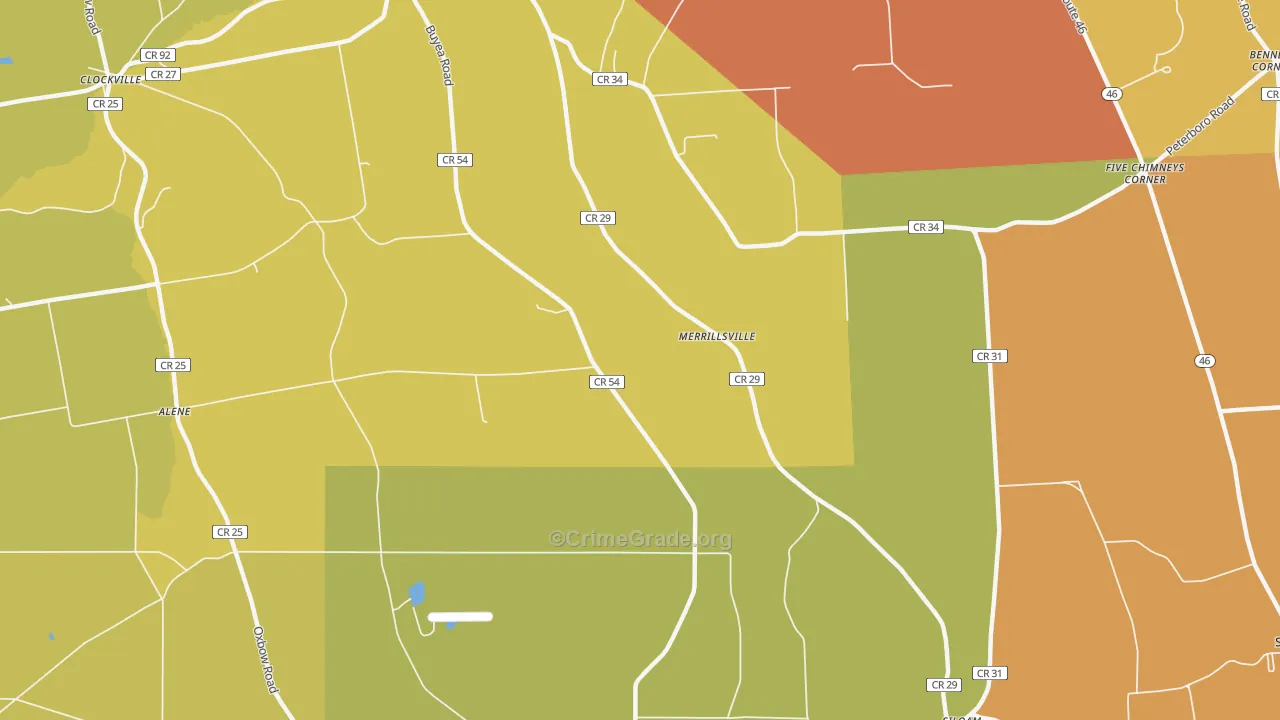 Merrillsville, NY Map of Burglary Rates