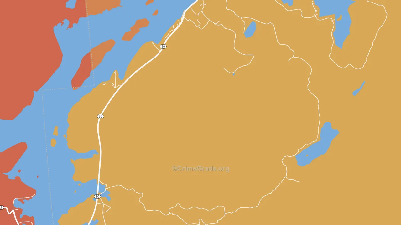 Merrilville, NY Map of Burglary Rates