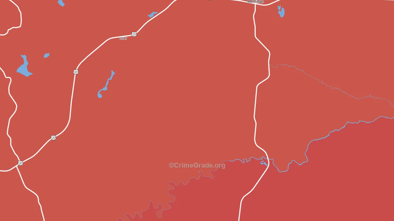 Merriman, NE Map of Burglary Rates