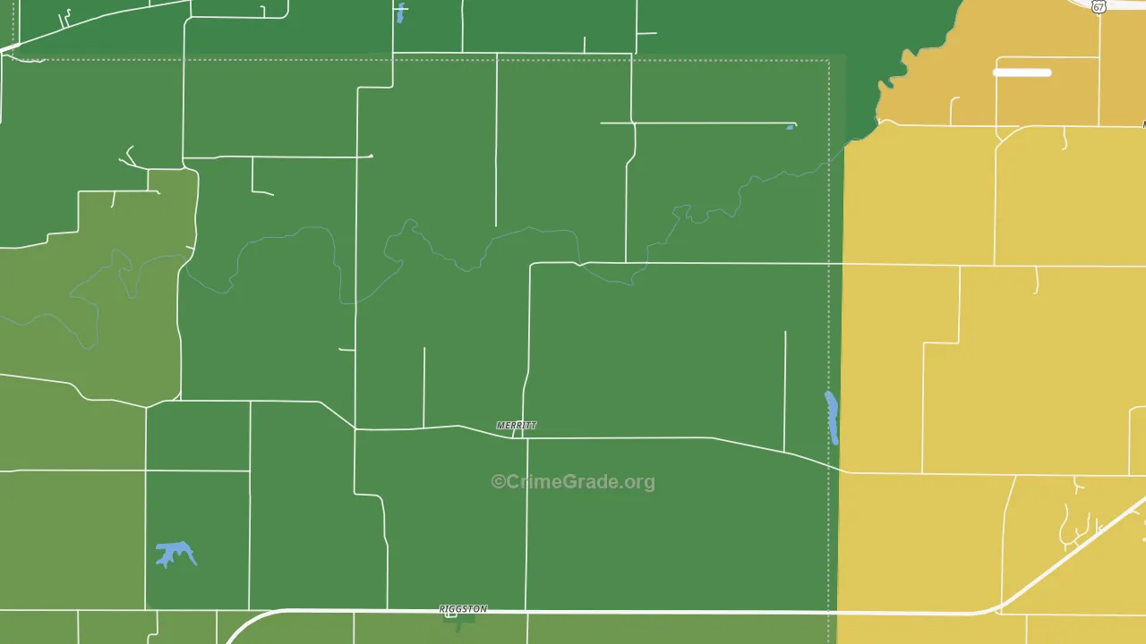 Merritt, IL Map of Burglary Rates