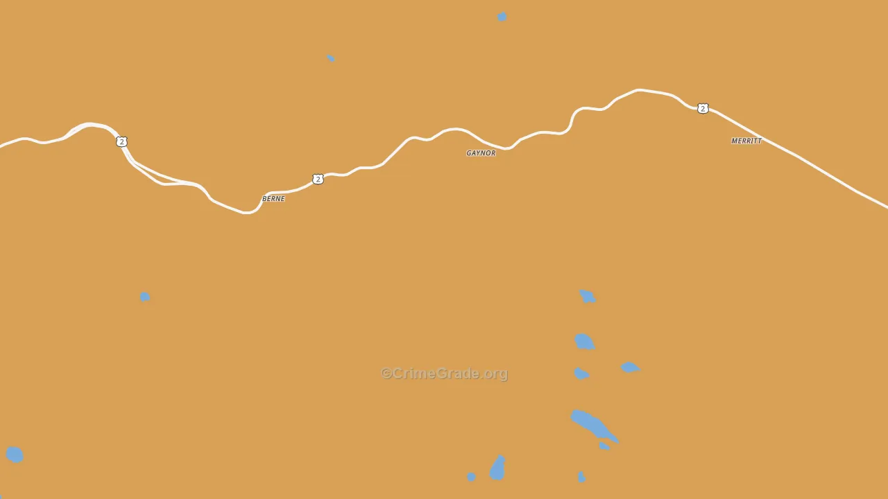 Merritt, WA Map of Burglary Rates