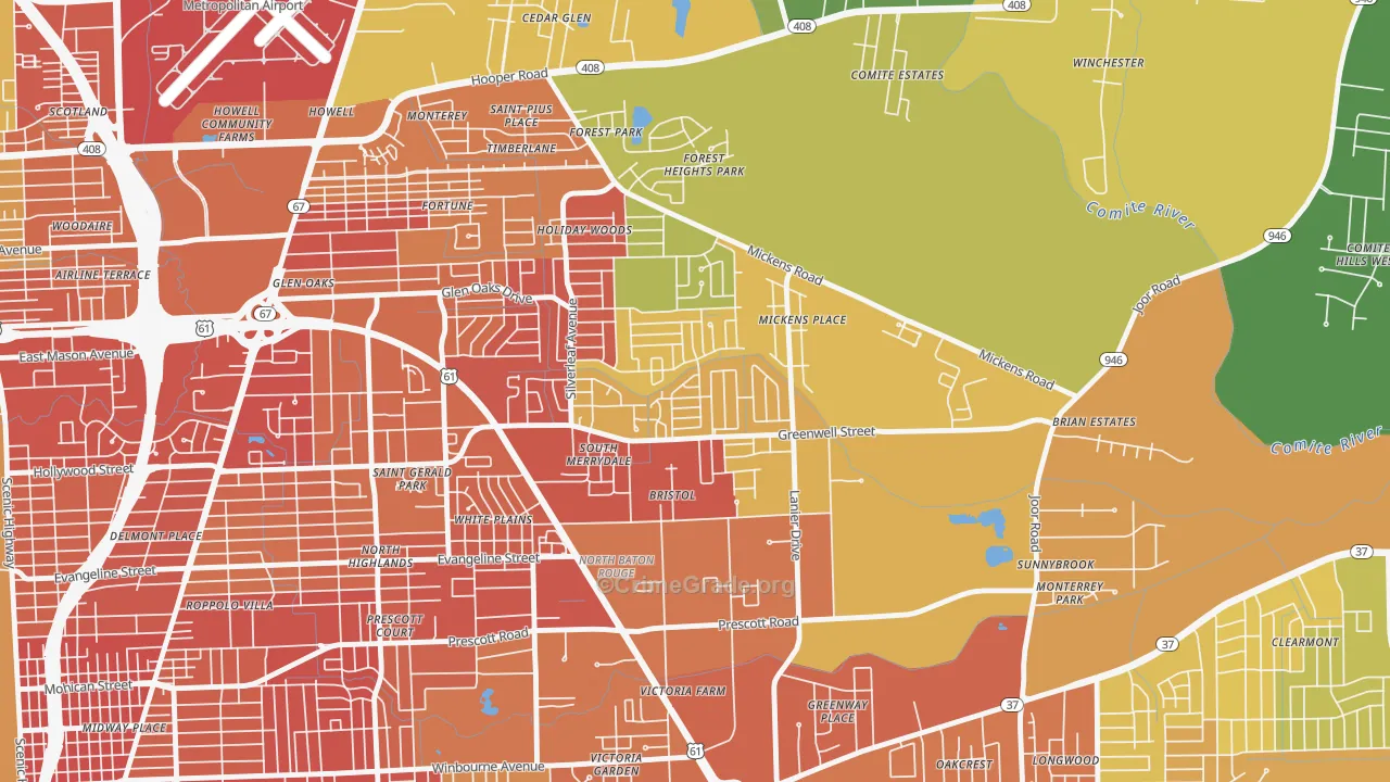 Merrydale, LA Map of Burglary Rates