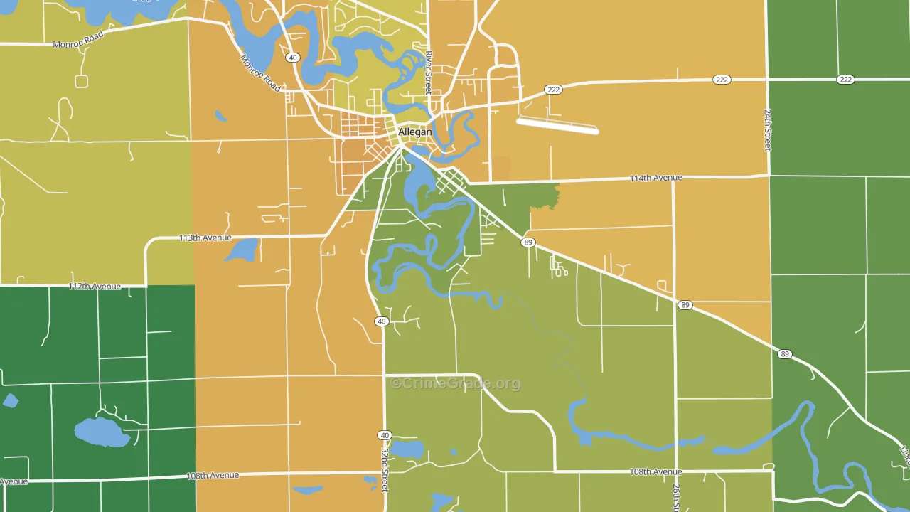 Merson, MI Map of Burglary Rates