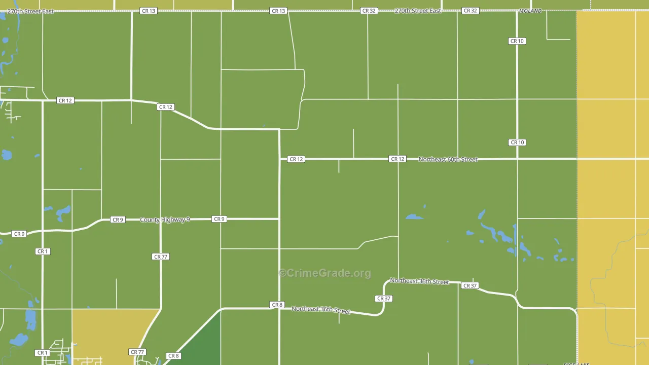 Merton, MN Map of Burglary Rates