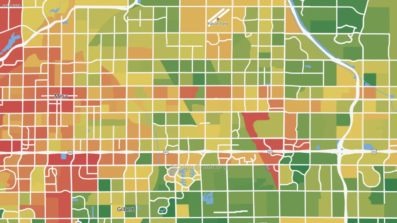 Mesa, AZ Map of Burglary Rates