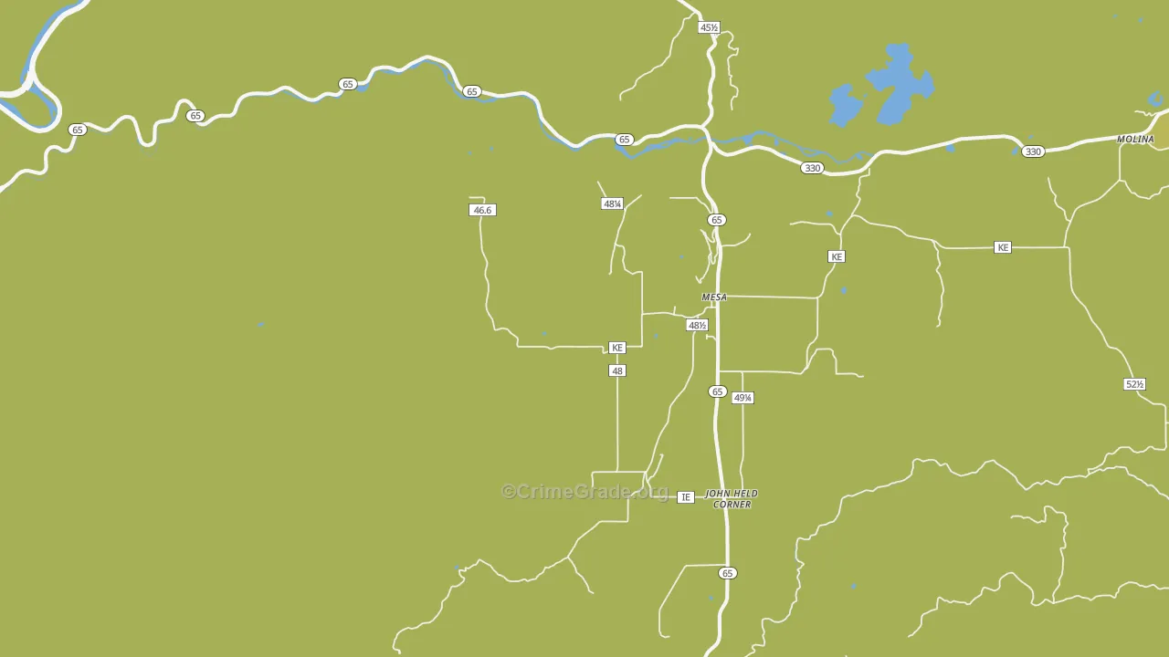 Mesa, CO Map of Burglary Rates