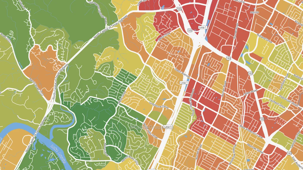 Mesa Forest, Austin, TX Map of Burglary Rates