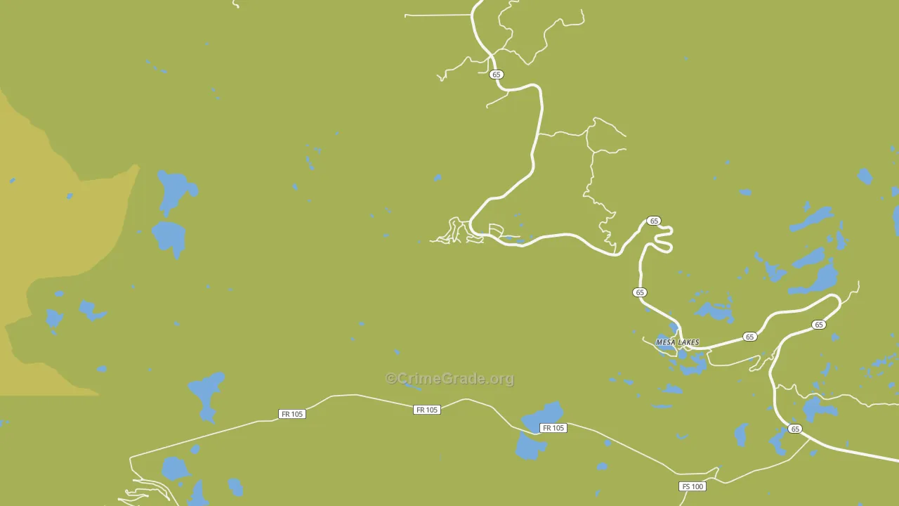 Mesa Lakes, CO Map of Burglary Rates