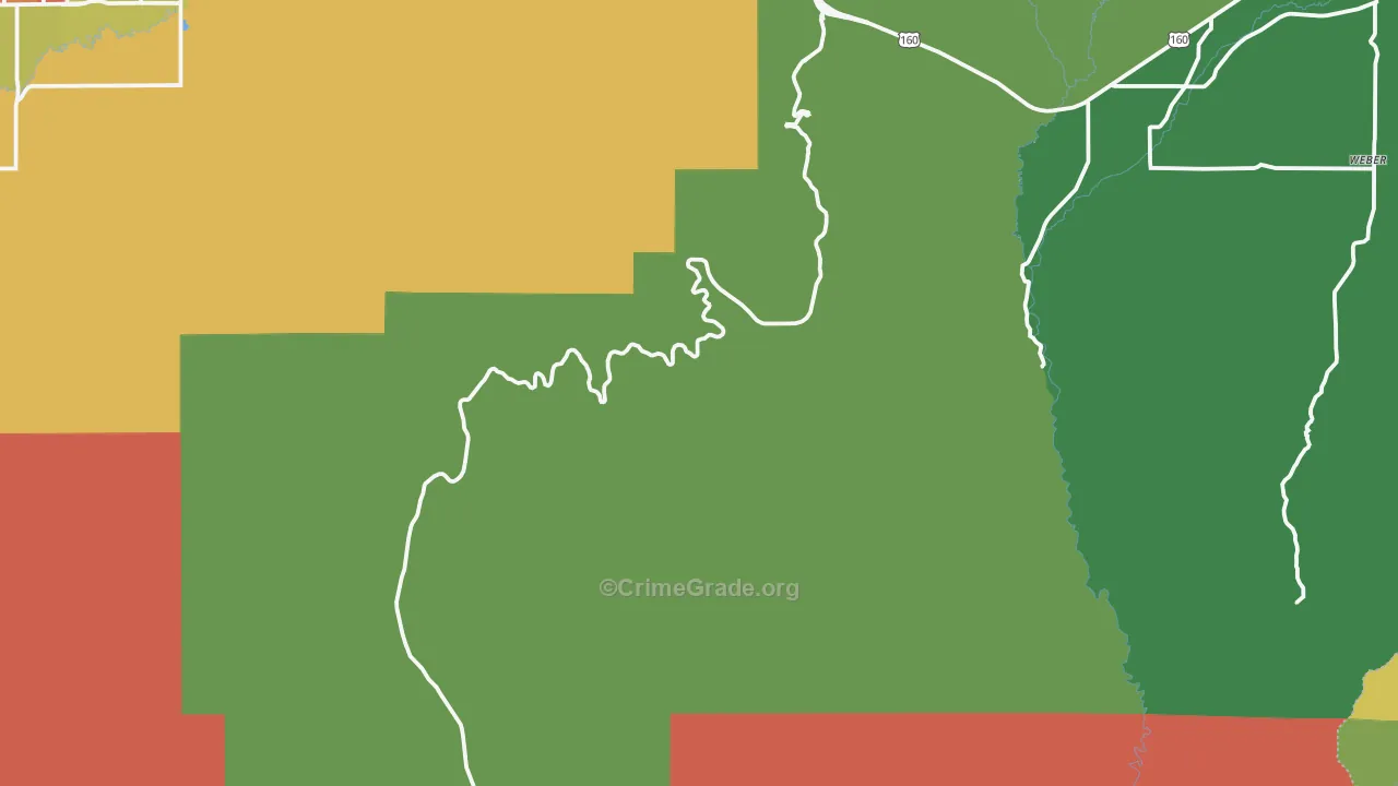 Mesa Verde National Park, CO Map of Burglary Rates