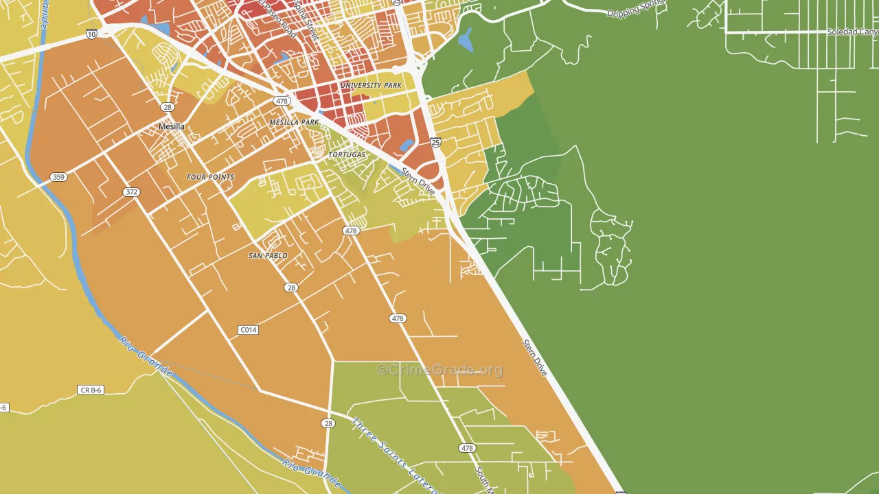 Mesilla Park, NM Map of Burglary Rates