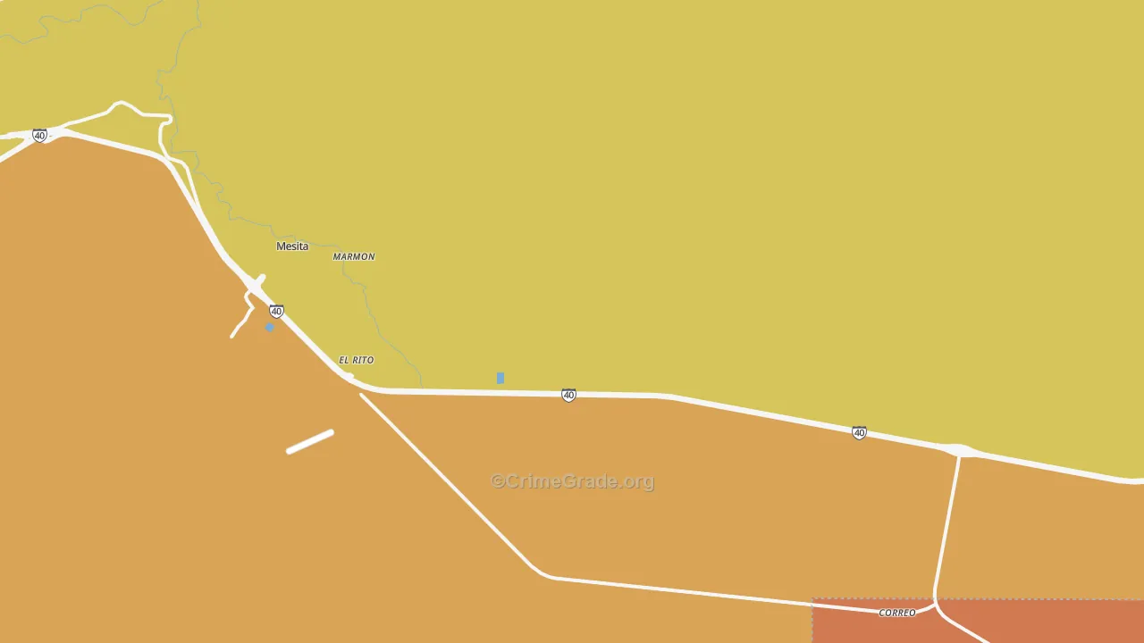 Mesita, NM Map of Burglary Rates
