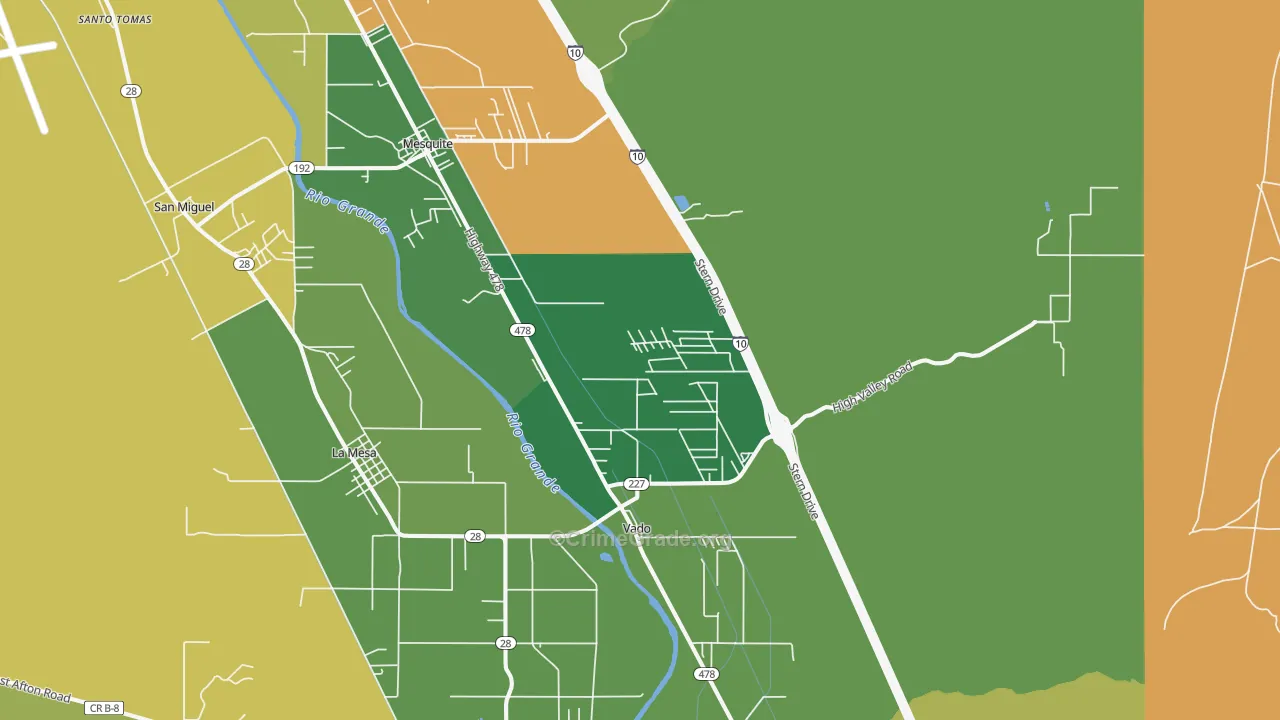 Mesquite, NM Map of Burglary Rates