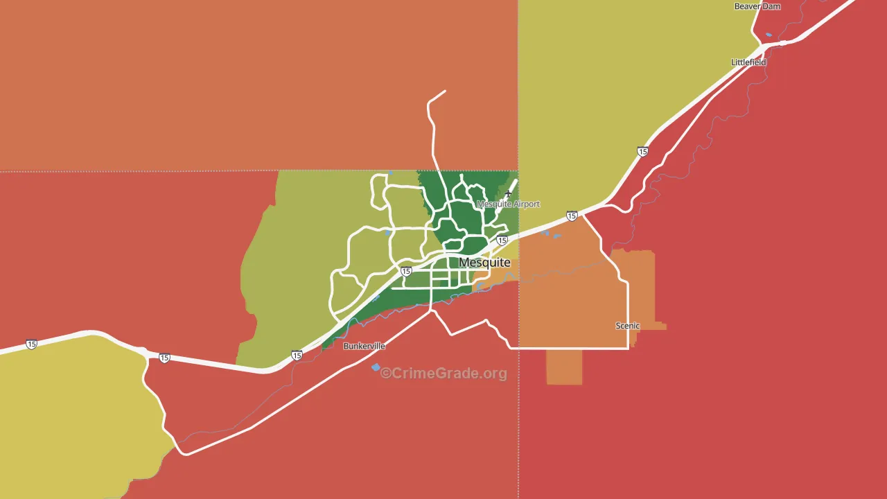 Mesquite, NV Map of Burglary Rates
