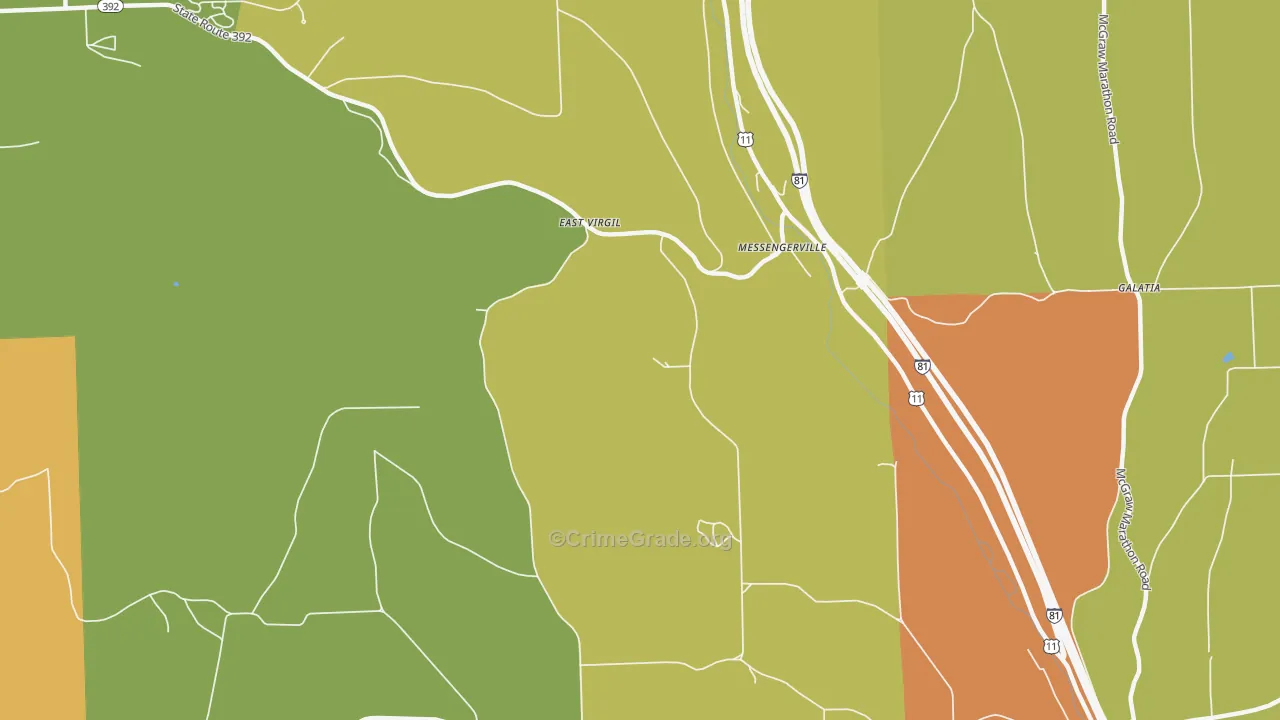 Messengerville, NY Map of Burglary Rates