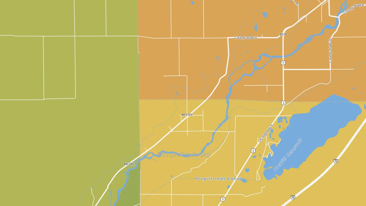 Messex, CO Map of Burglary Rates