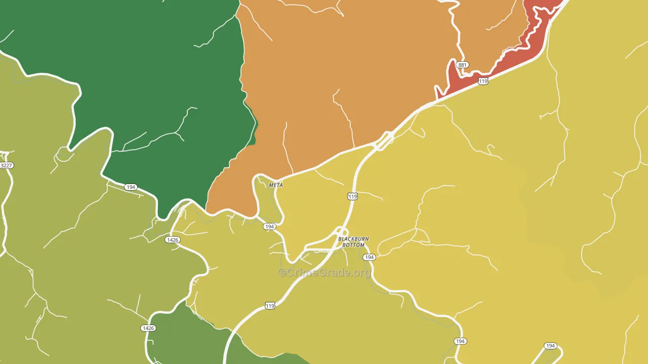 Meta, KY Map of Burglary Rates