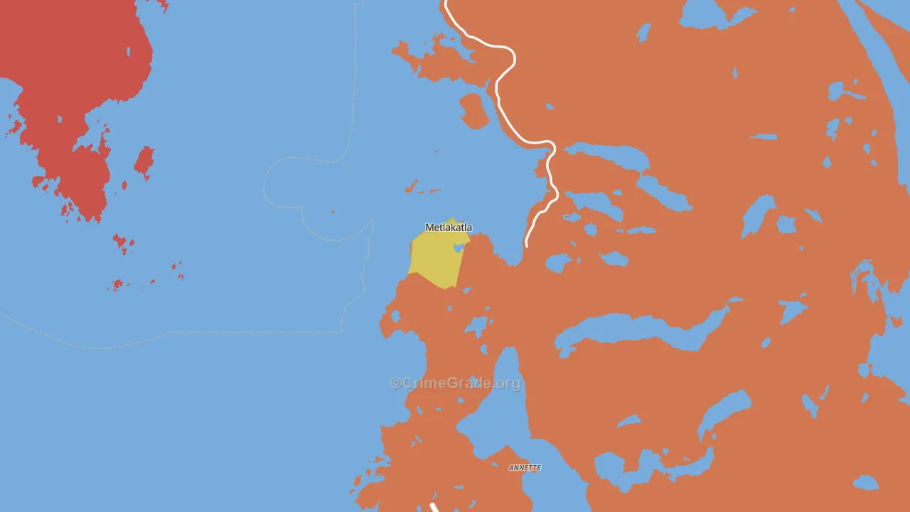 Metlakatla, AK Map of Burglary Rates