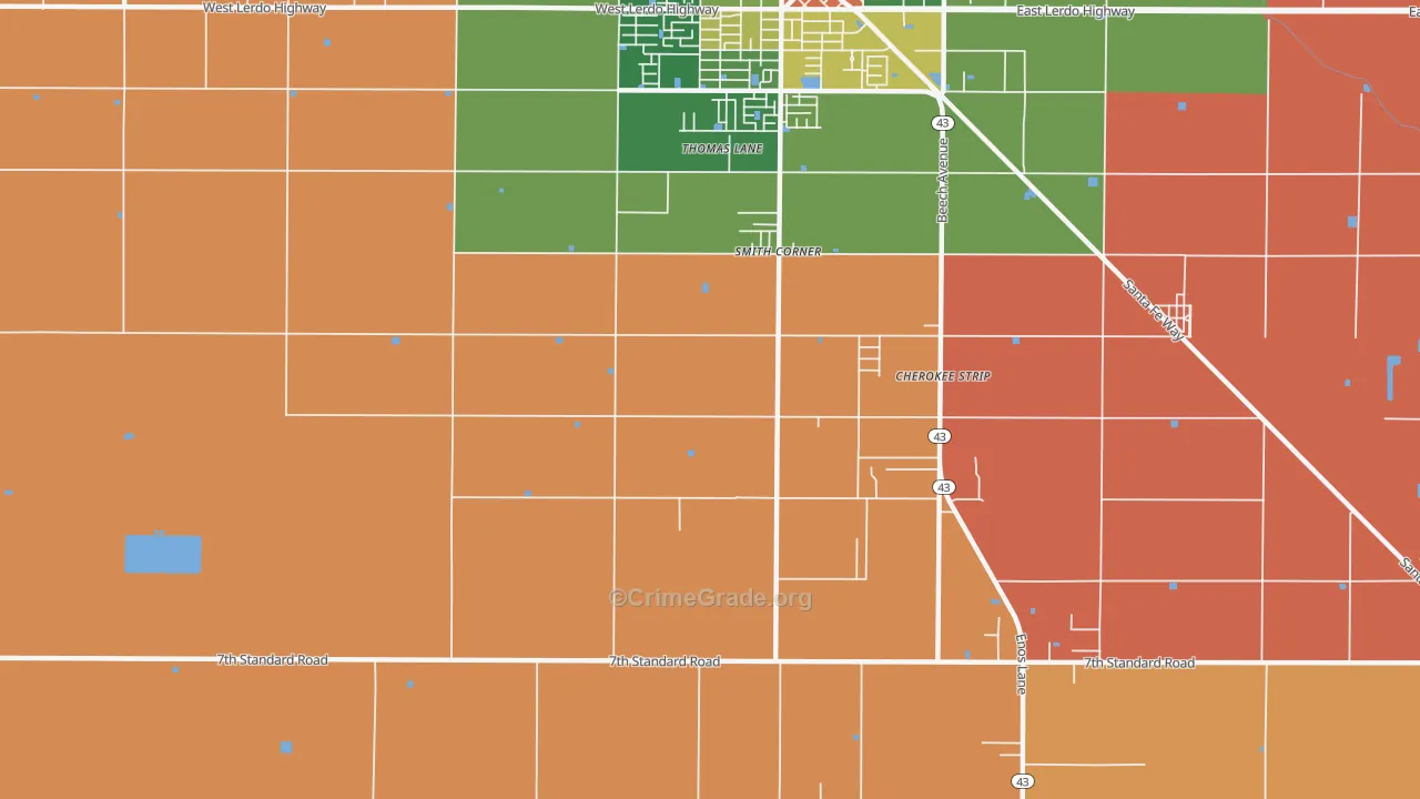 Mexican Colony, CA Map of Burglary Rates