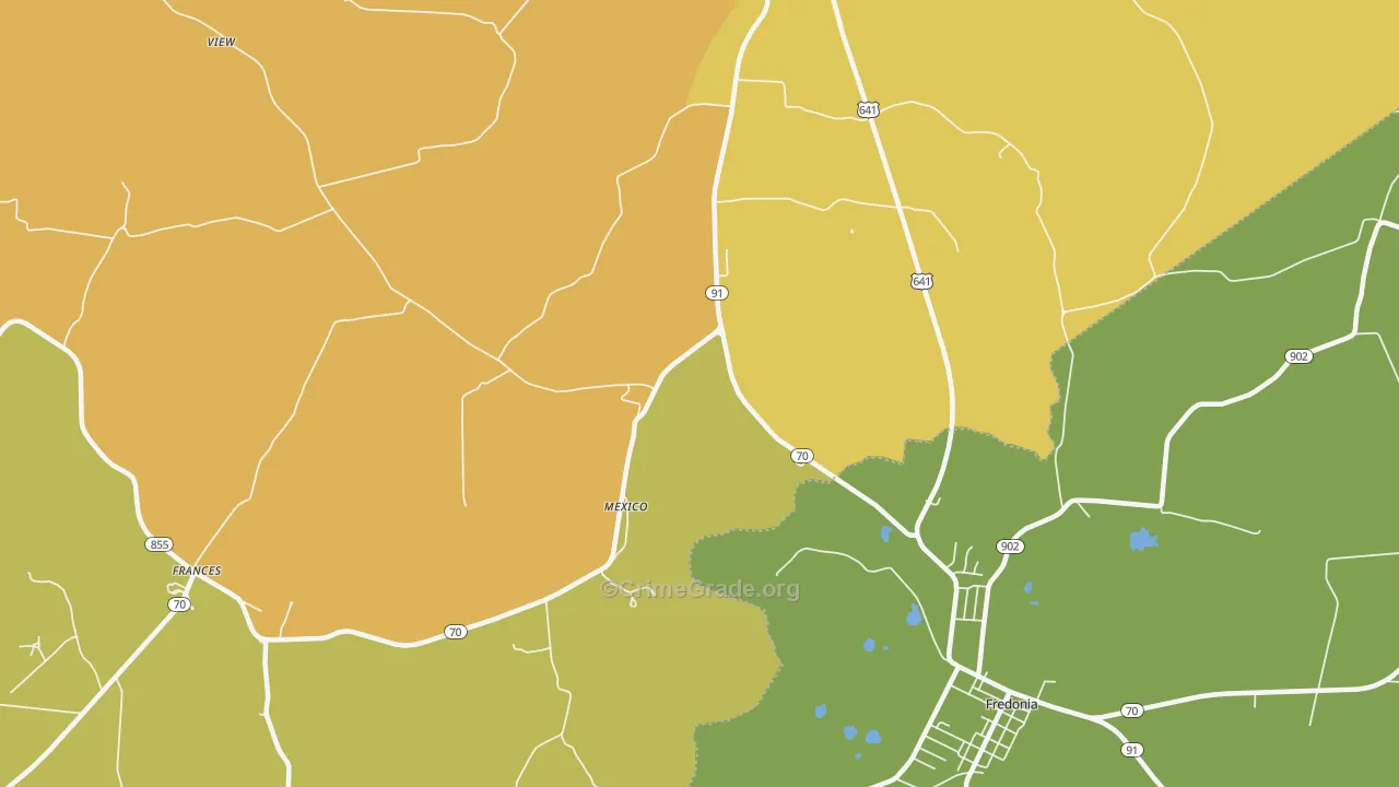 Mexico, KY Map of Burglary Rates