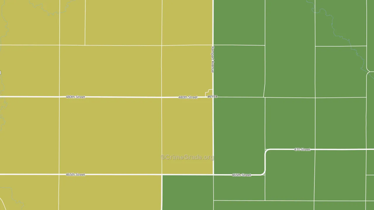 Meyer, IA Map of Burglary Rates