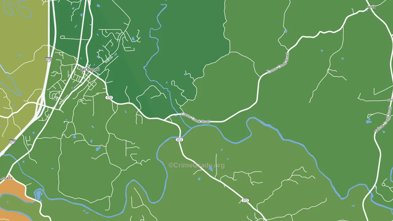 Mica, GA Map of Burglary Rates
