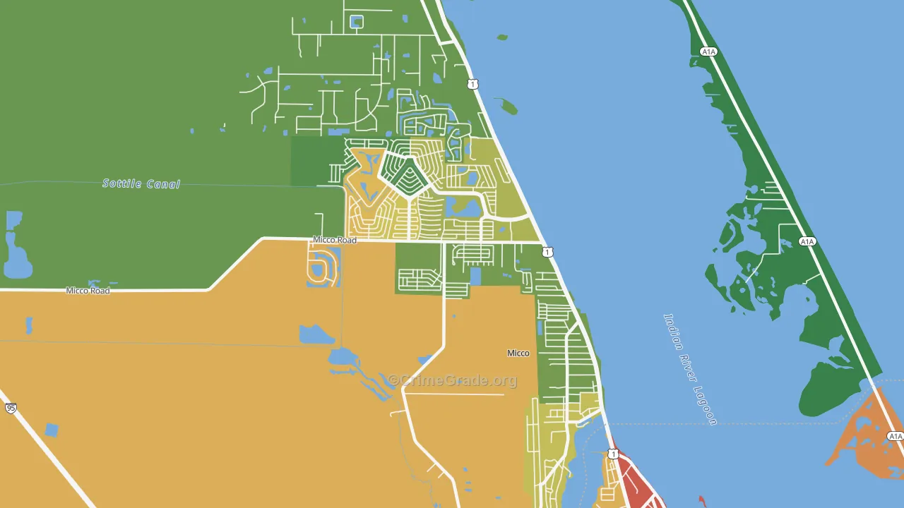 Micco, FL Map of Burglary Rates