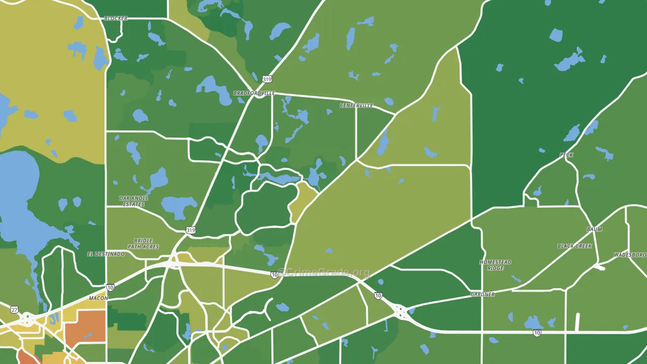Miccosukee Cpo, FL Map of Burglary Rates