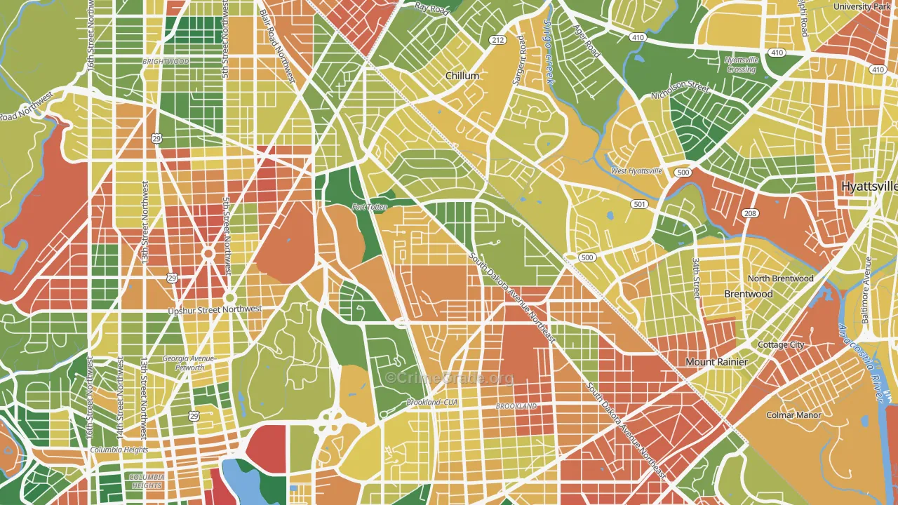 Michigan Park, Washington, DC Map of Burglary Rates
