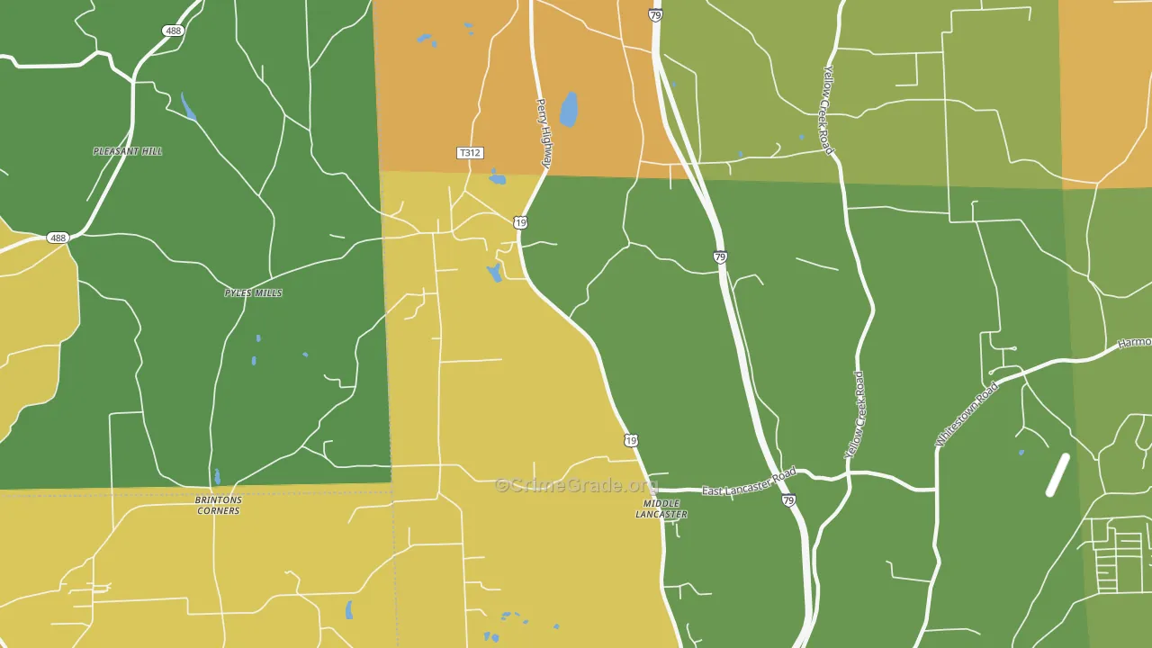 Middle Lancaster, PA Map of Burglary Rates
