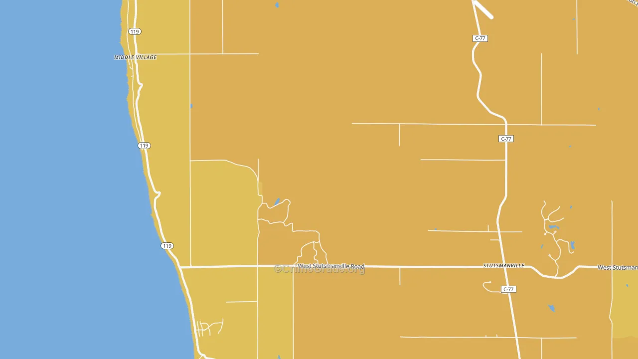Middle Village, MI Map of Burglary Rates