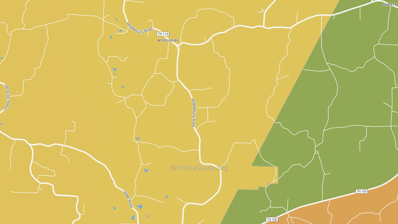 Middleburg, TN Map of Burglary Rates