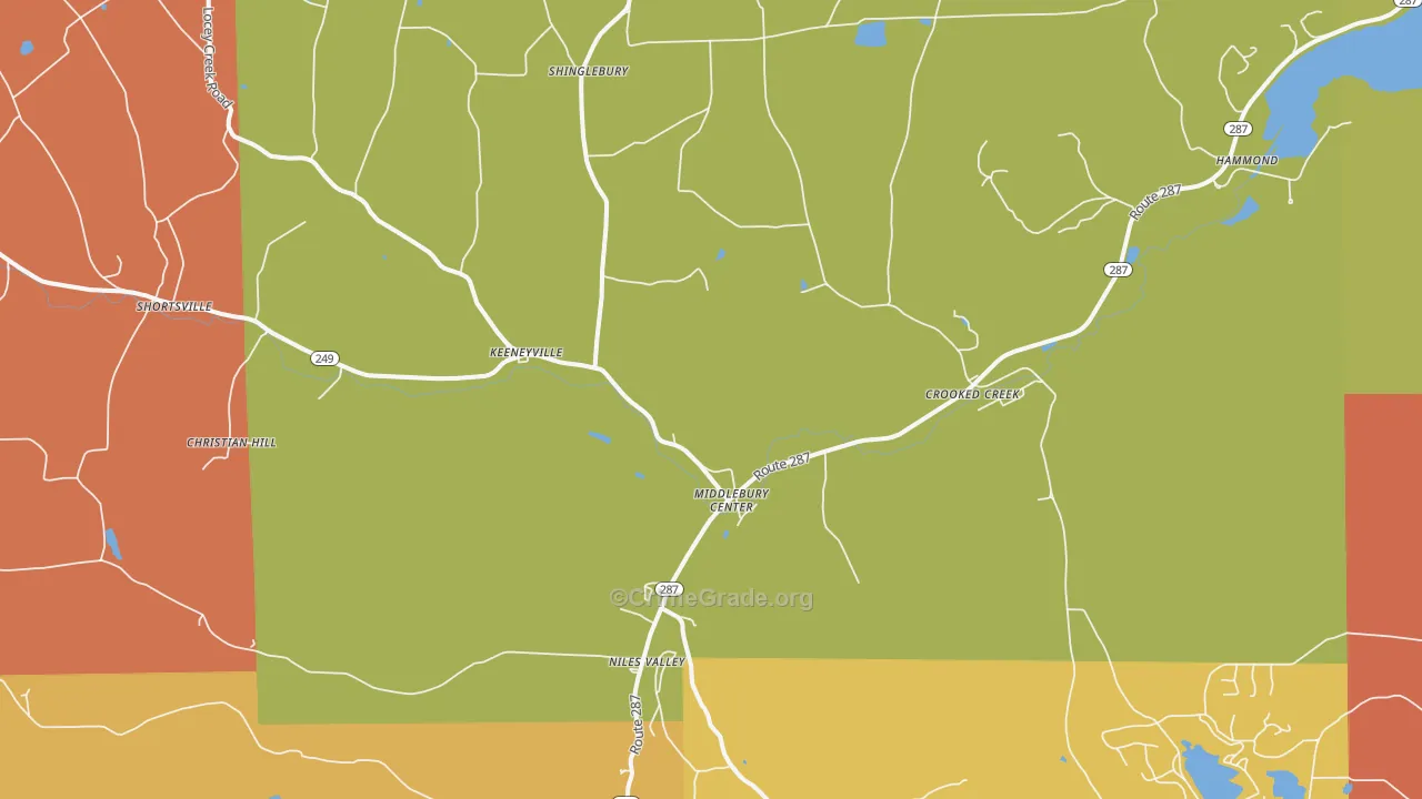 Middlebury Center, PA Map of Burglary Rates
