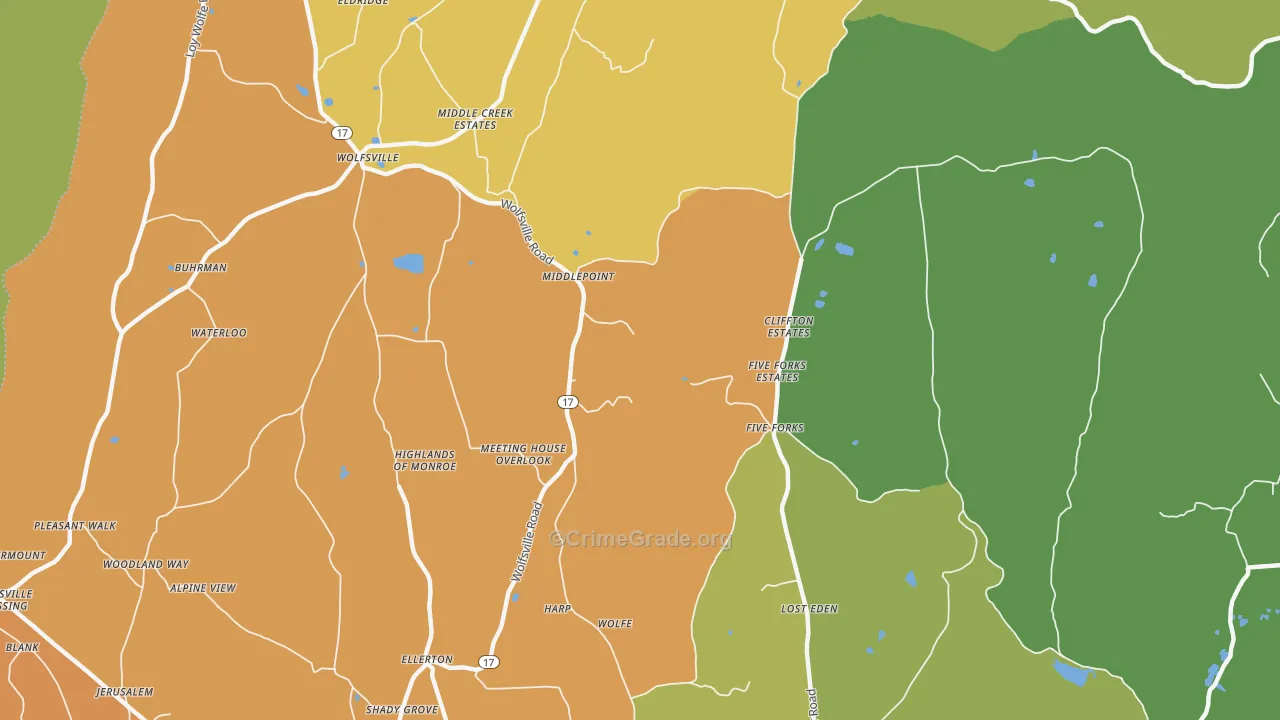 Middlepoint, MD Map of Burglary Rates