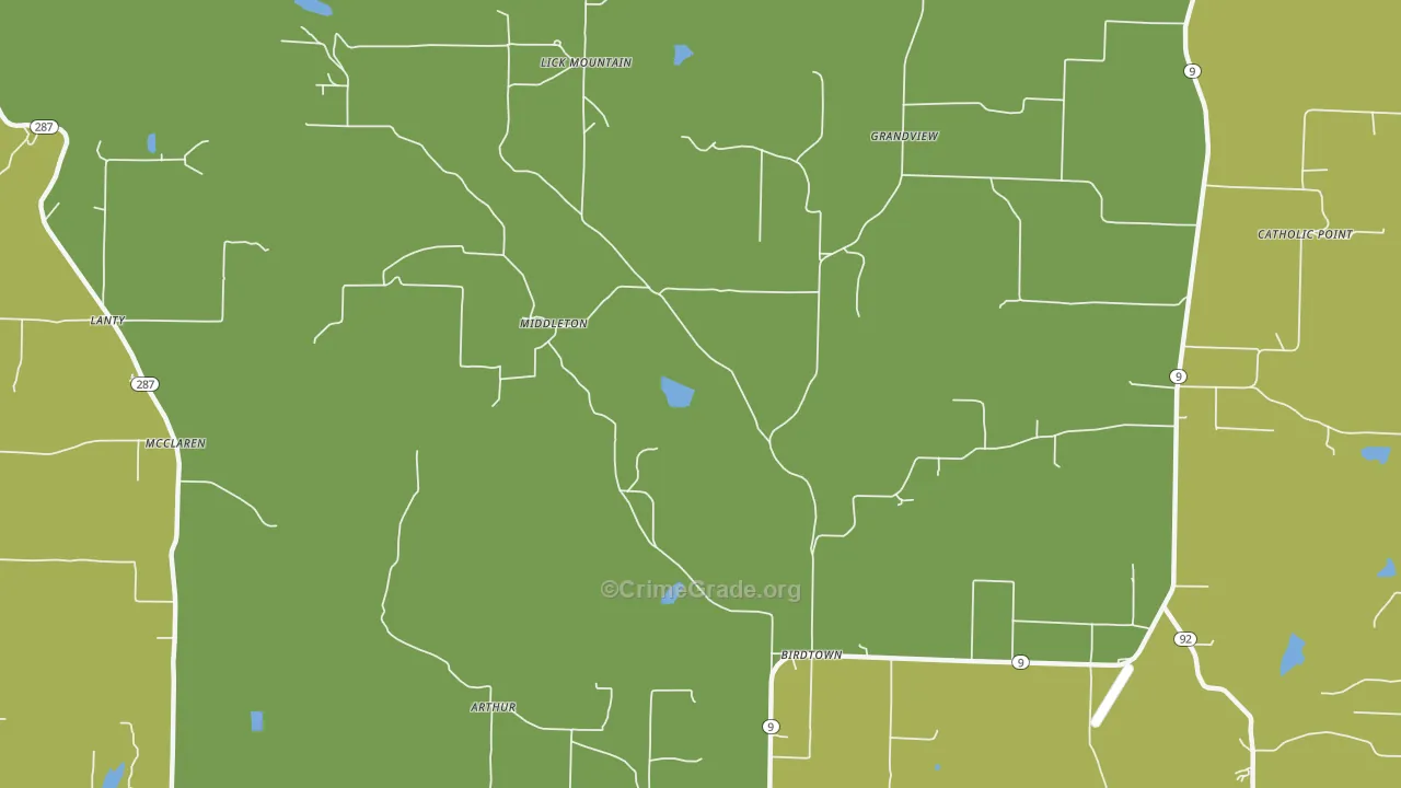 Middleton, AR Map of Burglary Rates