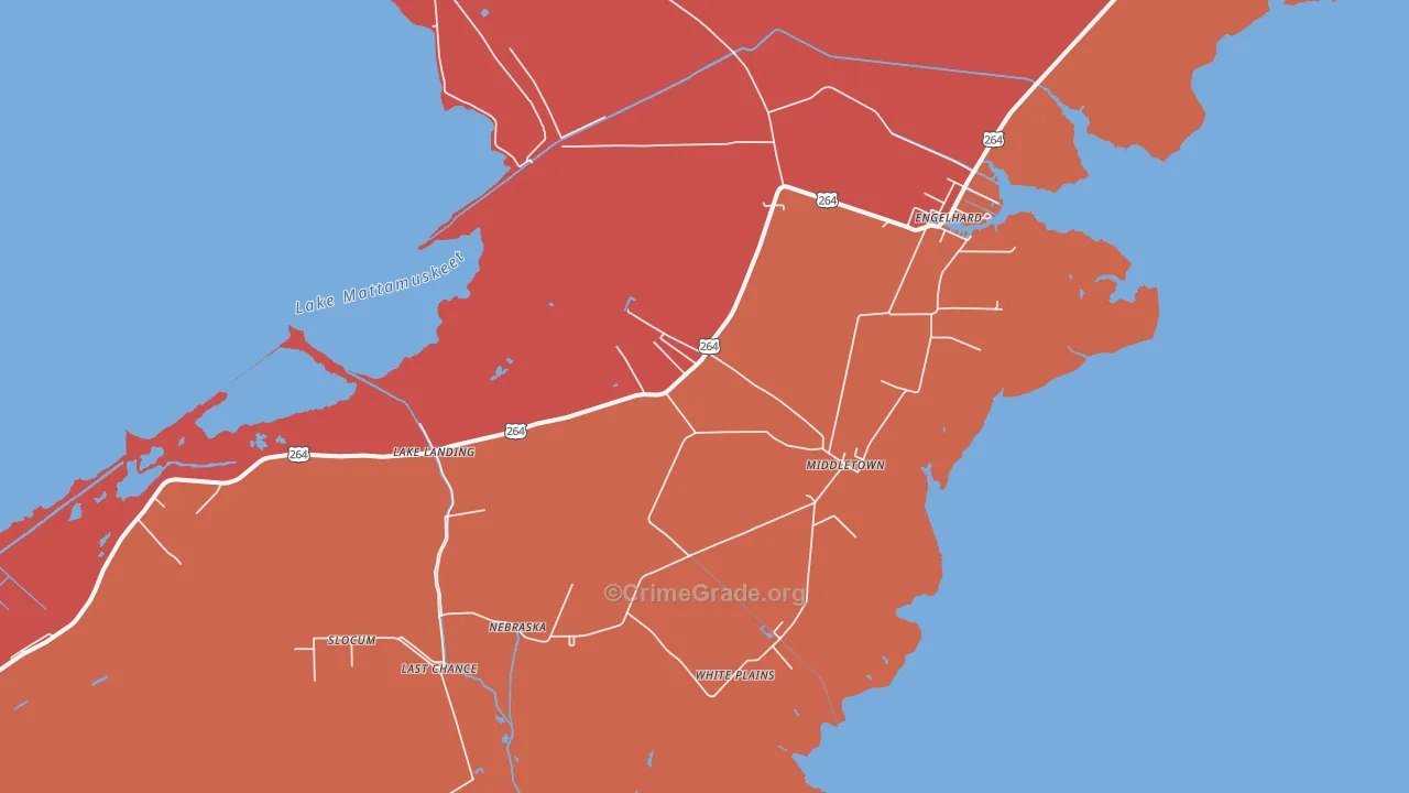 Middletown, NC Map of Burglary Rates