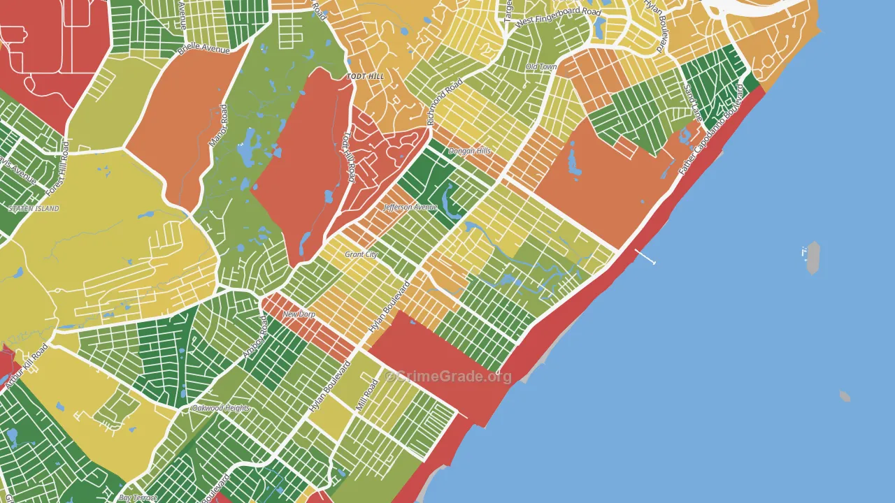 Midland Beach, Staten Island, NY Map of Burglary Rates