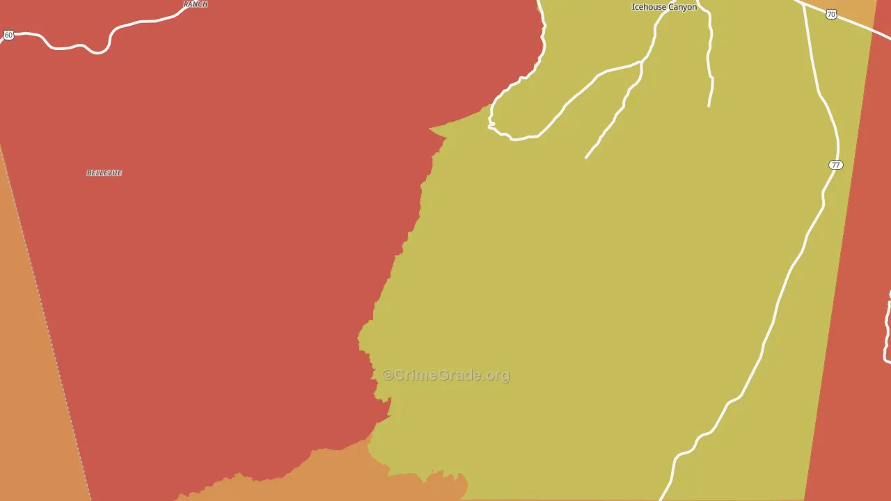 Midland City, AZ Map of Burglary Rates