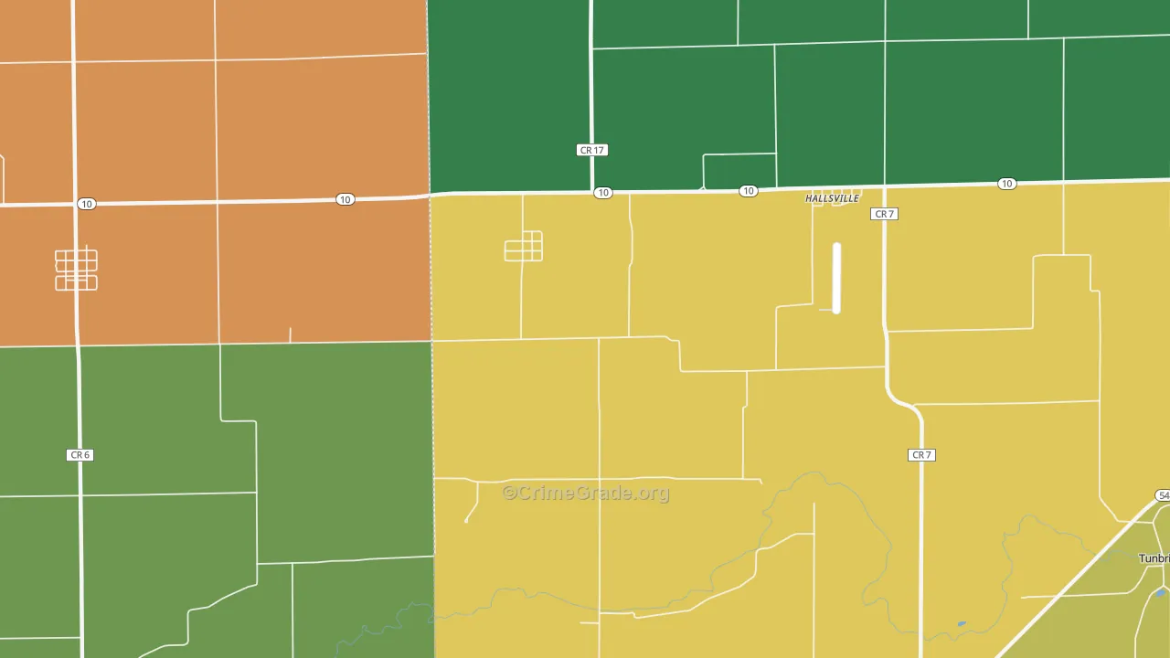 Midland City, IL Map of Burglary Rates