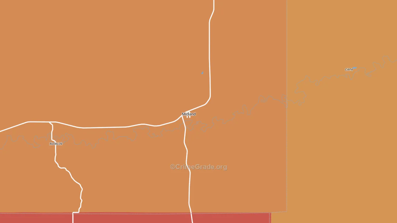 Midland, SD Map of Burglary Rates
